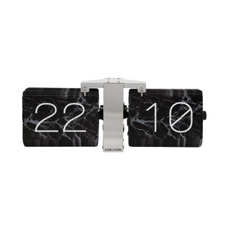 Flip Klok Marble Black Steel