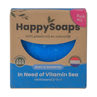 HappySoaps In Need of Vitamin Sea 2-in-1 bar in kartonnen verpakking