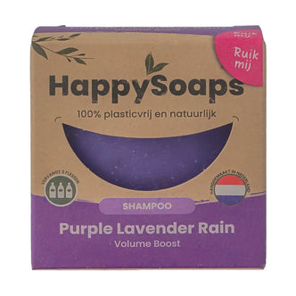 HappySoaps Purple Lavender Rain shampoobar in kartonnen verpakking
