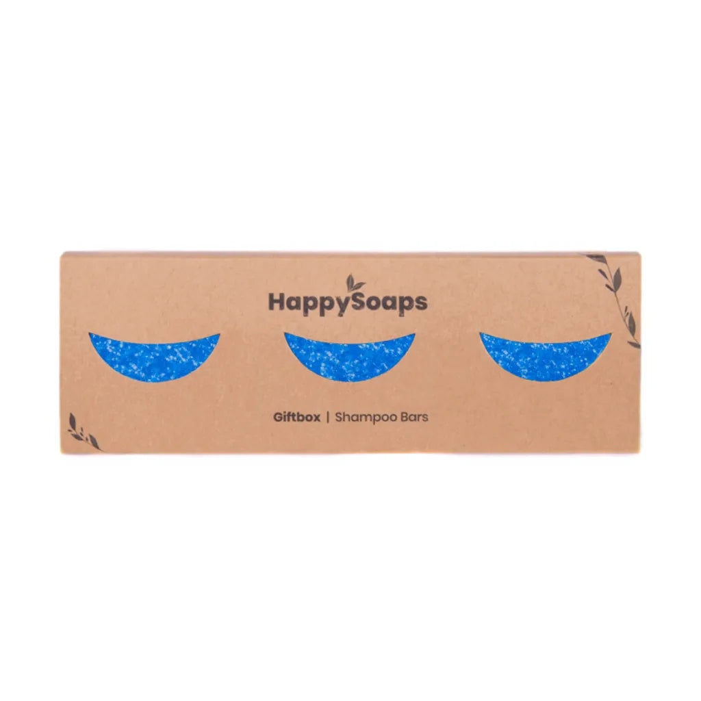 HappySoaps 3x Shampoo Bar In Need of Vitamin Sea Giftbox (1 jaar voorraad)