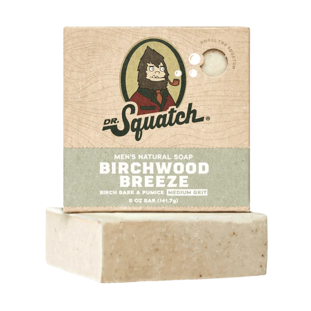 Dr. Squatch Zeep voor mannen Birchwood Breeze met Pumice