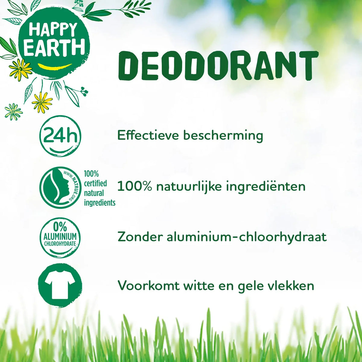 Eigenschappen van Happy Earth deodorant