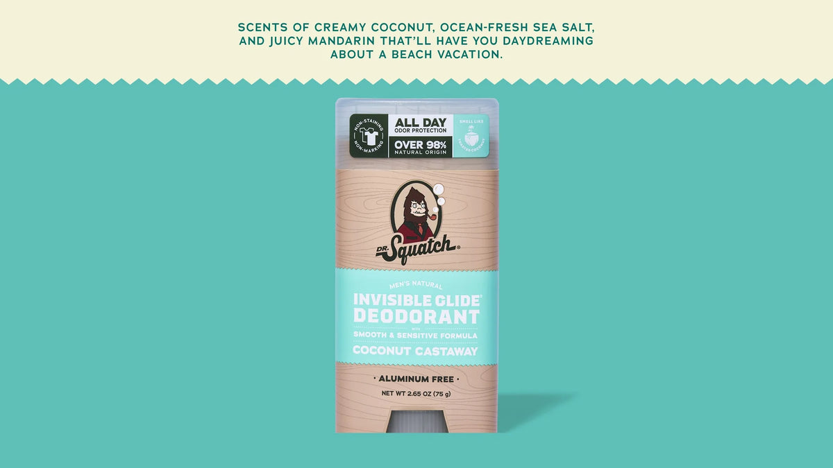Dr. Squatch Deodorant Invisible Glide Coconut Castaway