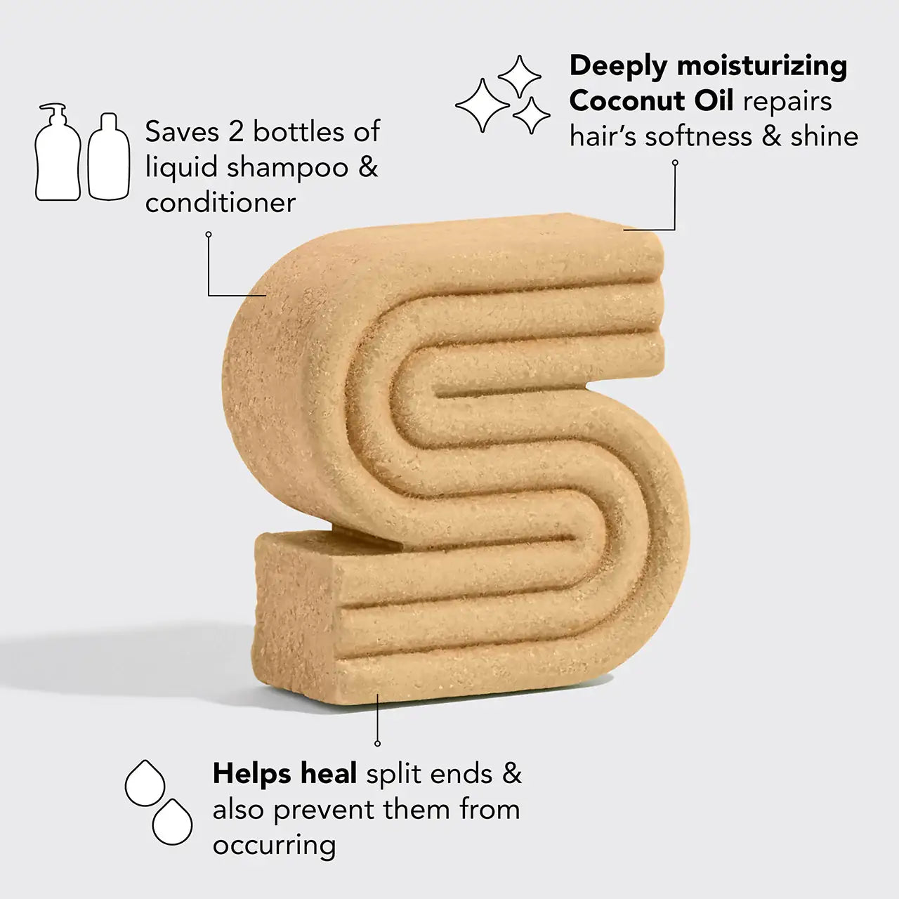 Coconut Oil Shampoo Bar repareert en maakt het haar glanzend