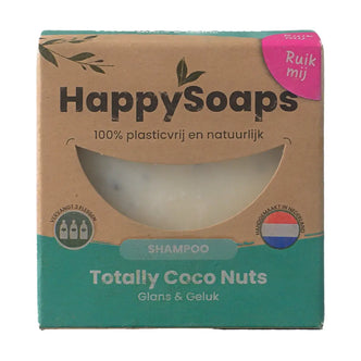 HappySoaps Totally Coco Nuts shampoobar in kartonnen verpakking